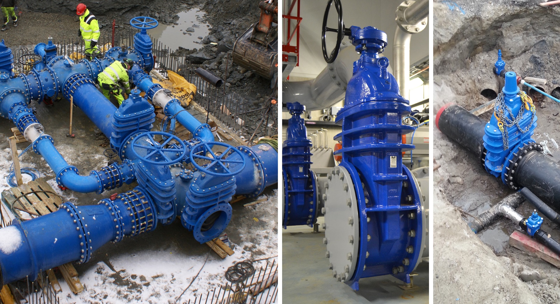 Different gate valves installed
